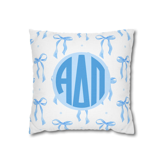 Alpha Delta Pi Bow Throw Pillow Cover - Ivy Society