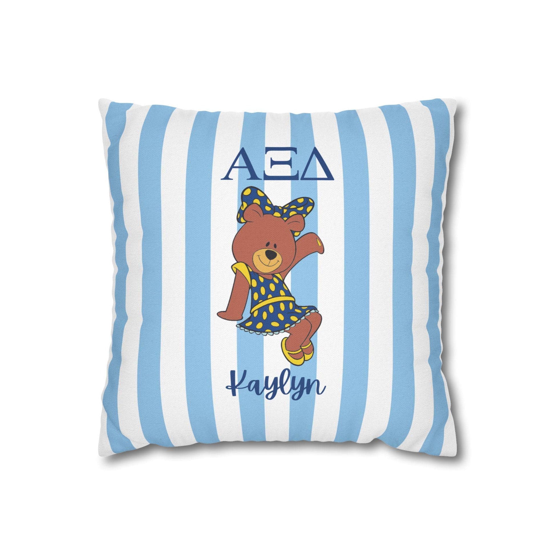 Alpha Xi Delta Bear Throw Pillow Cover - Ivy Society