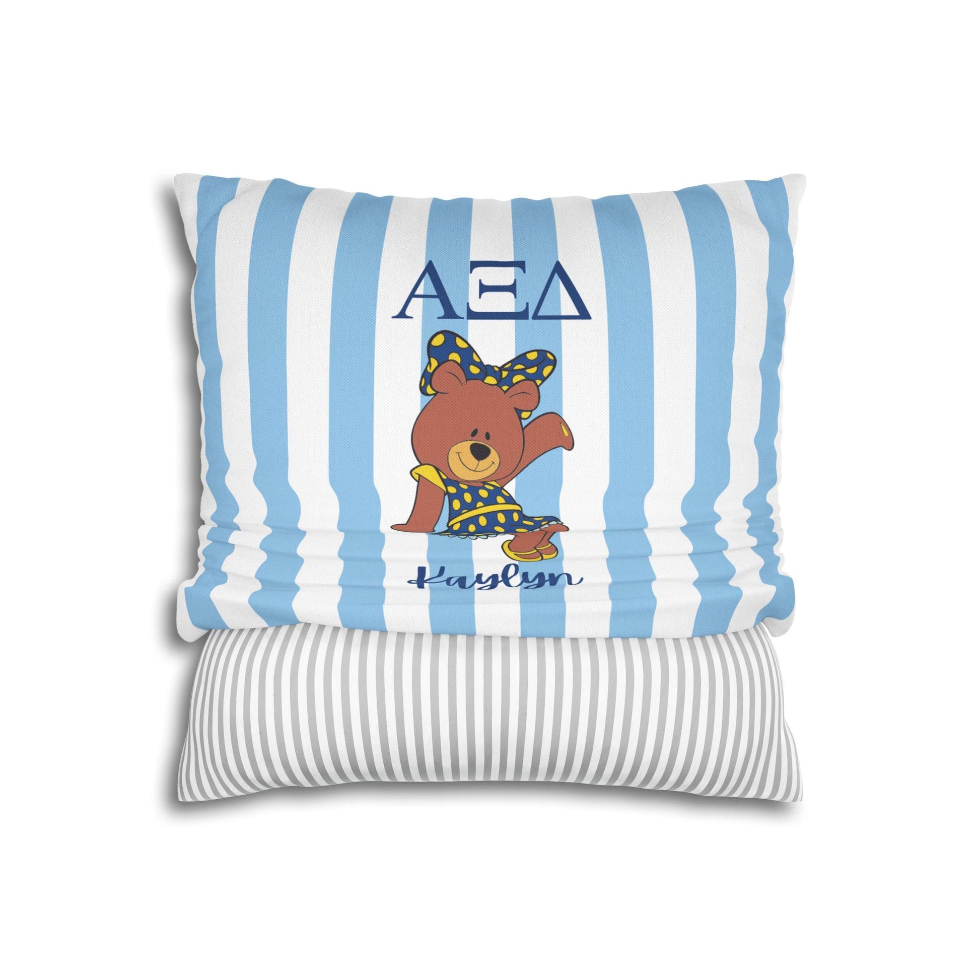 Alpha Xi Delta Bear Throw Pillow Cover - Ivy Society