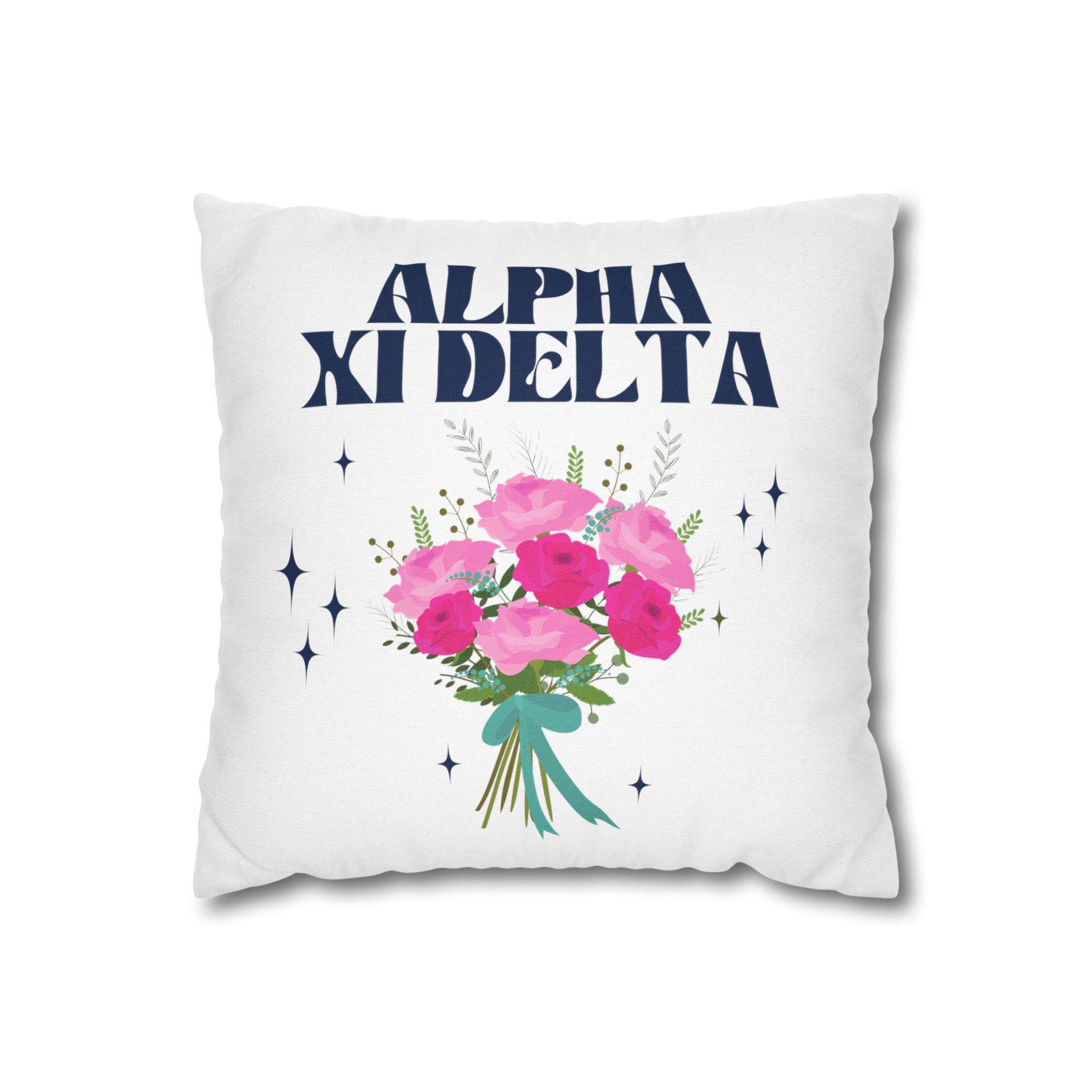 Alpha Xi Delta Bouquet Throw Pillow Cover - Ivy Society