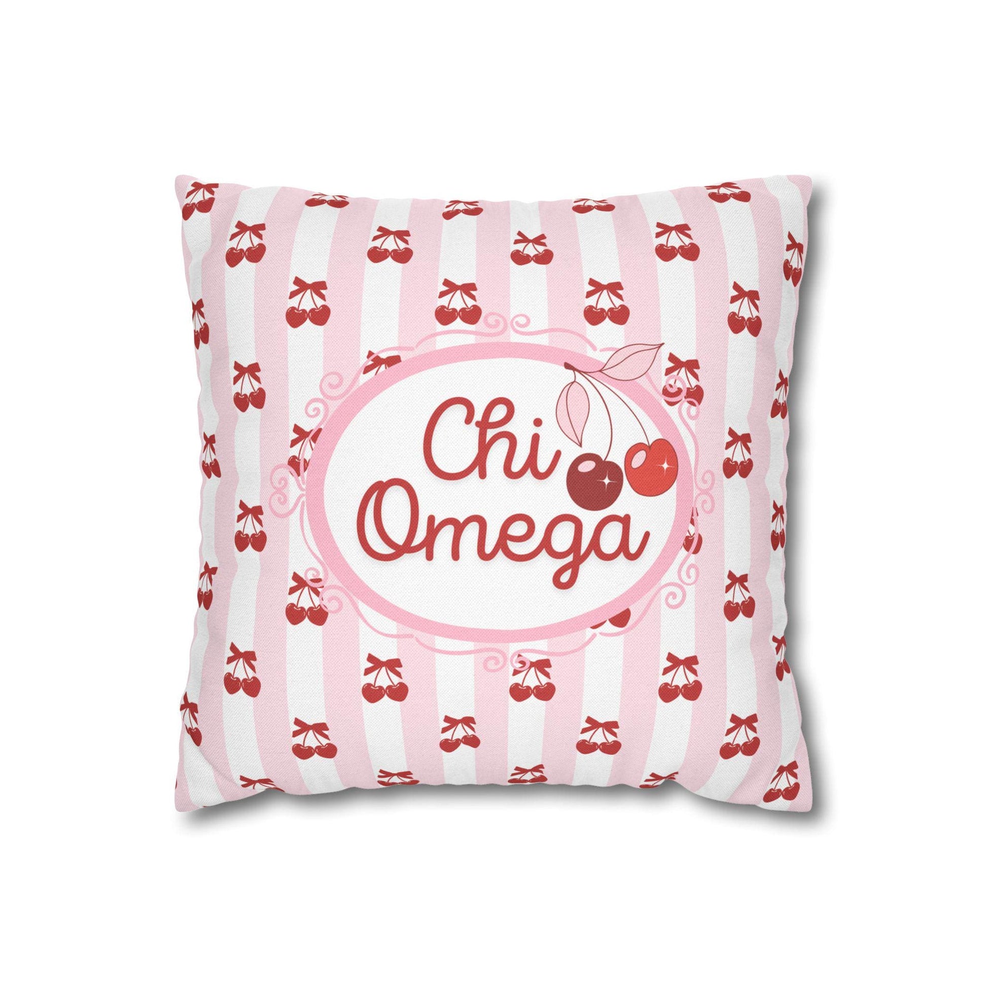Chi Omega Cherry Pillow Cover - Ivy Society
