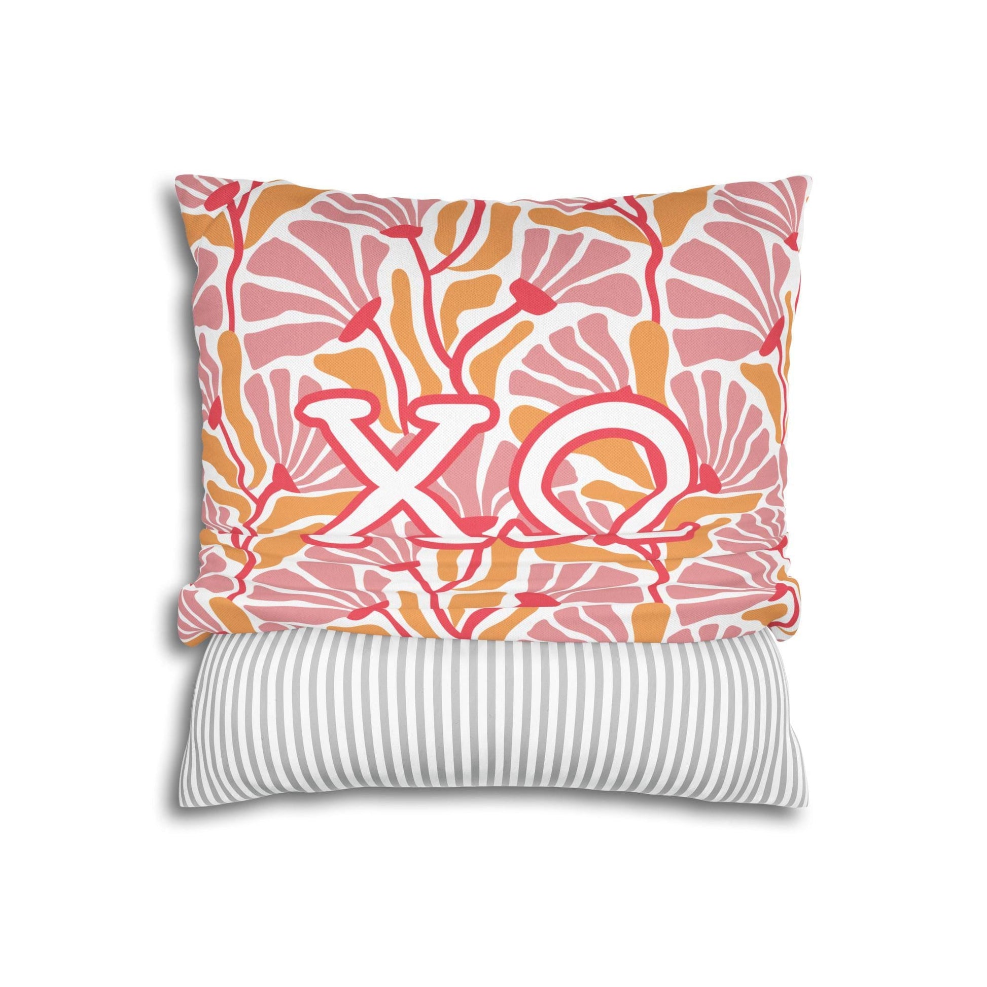 Chi Omega Floral Throw Pillow Cover - Ivy Society