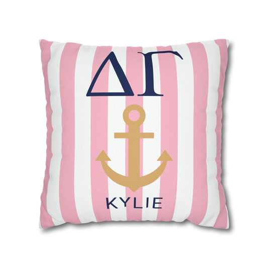 Delta Gamma Personalized Anchor Throw Pillow Cover - Ivy Society