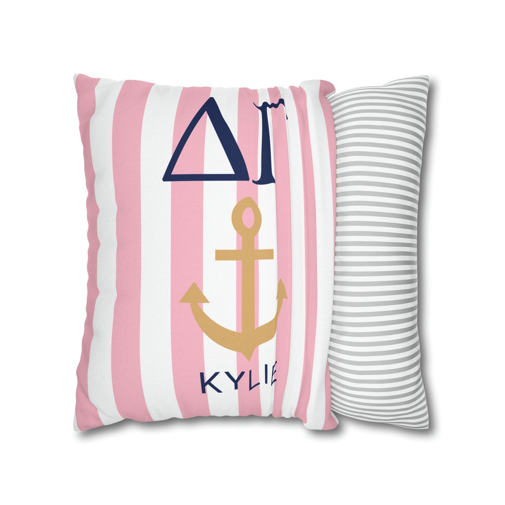 Delta Gamma Personalized Anchor Throw Pillow Cover - Ivy Society