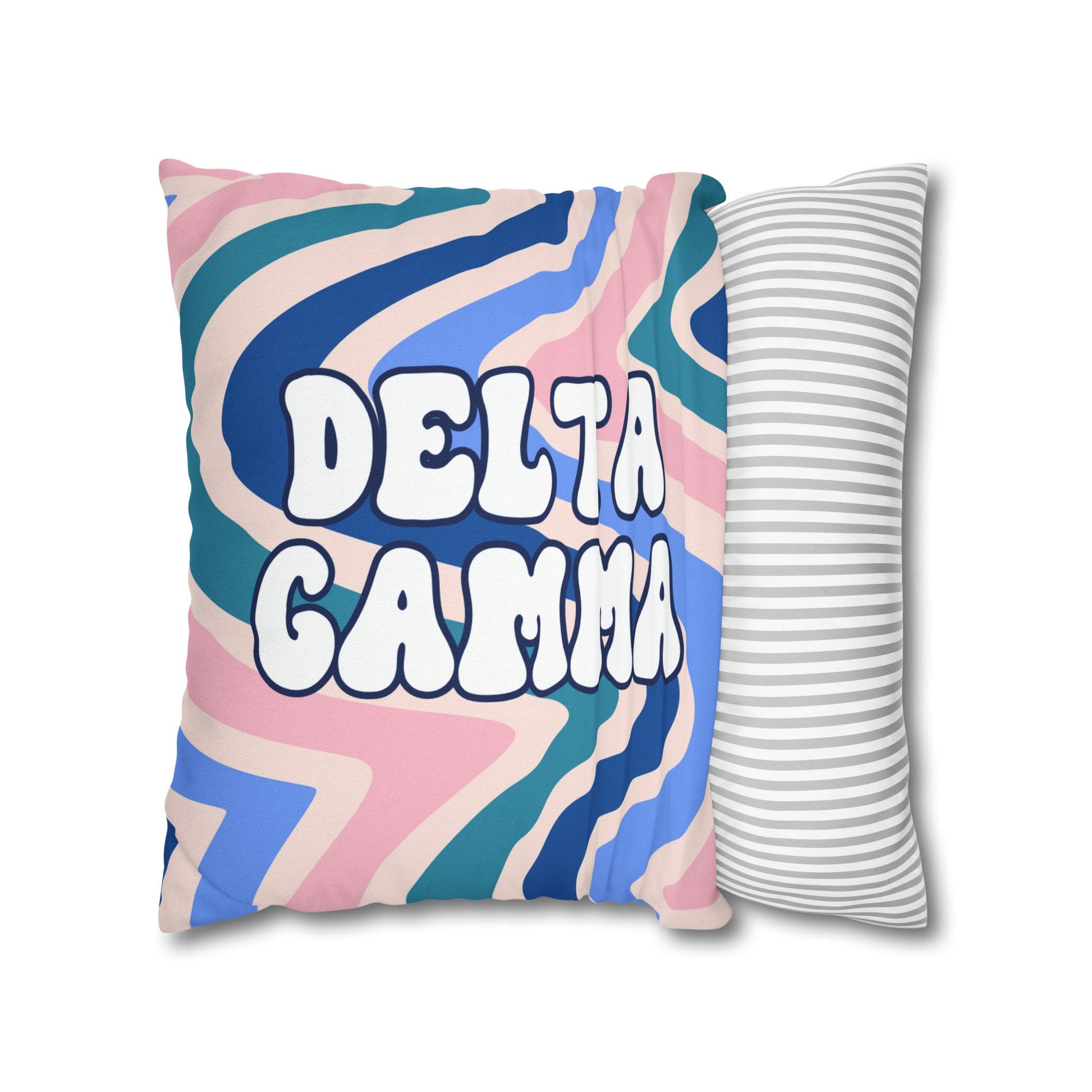 Delta Gamma Wavy Throw Pillow Cover - Ivy Society