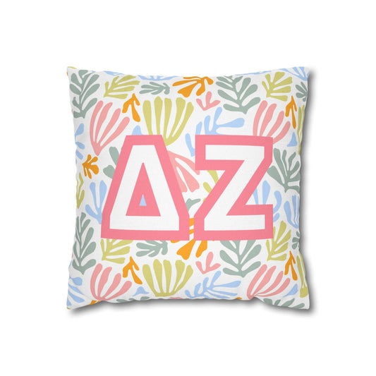 Delta Zeta Floral Throw Pillow Cover - Ivy Society