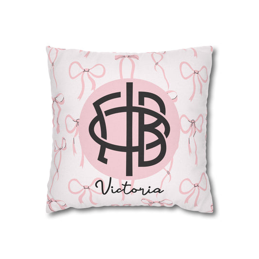 Gamma Phi Beta Personalized Bow Throw Pillow Cover - Ivy Society