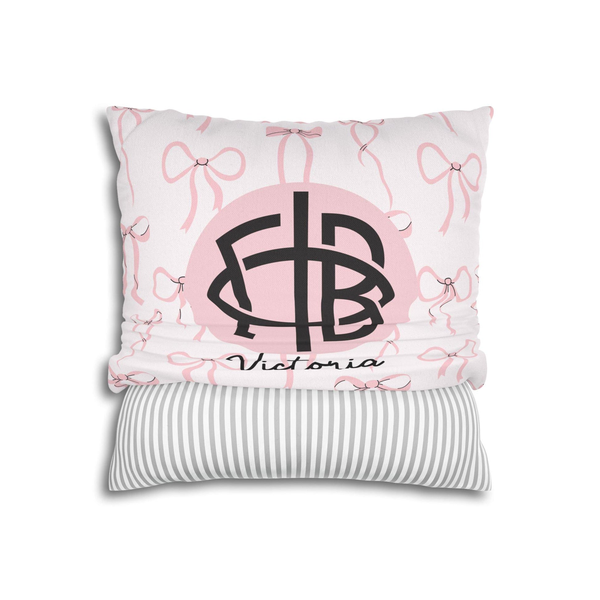 Gamma Phi Beta Personalized Bow Throw Pillow Cover - Ivy Society