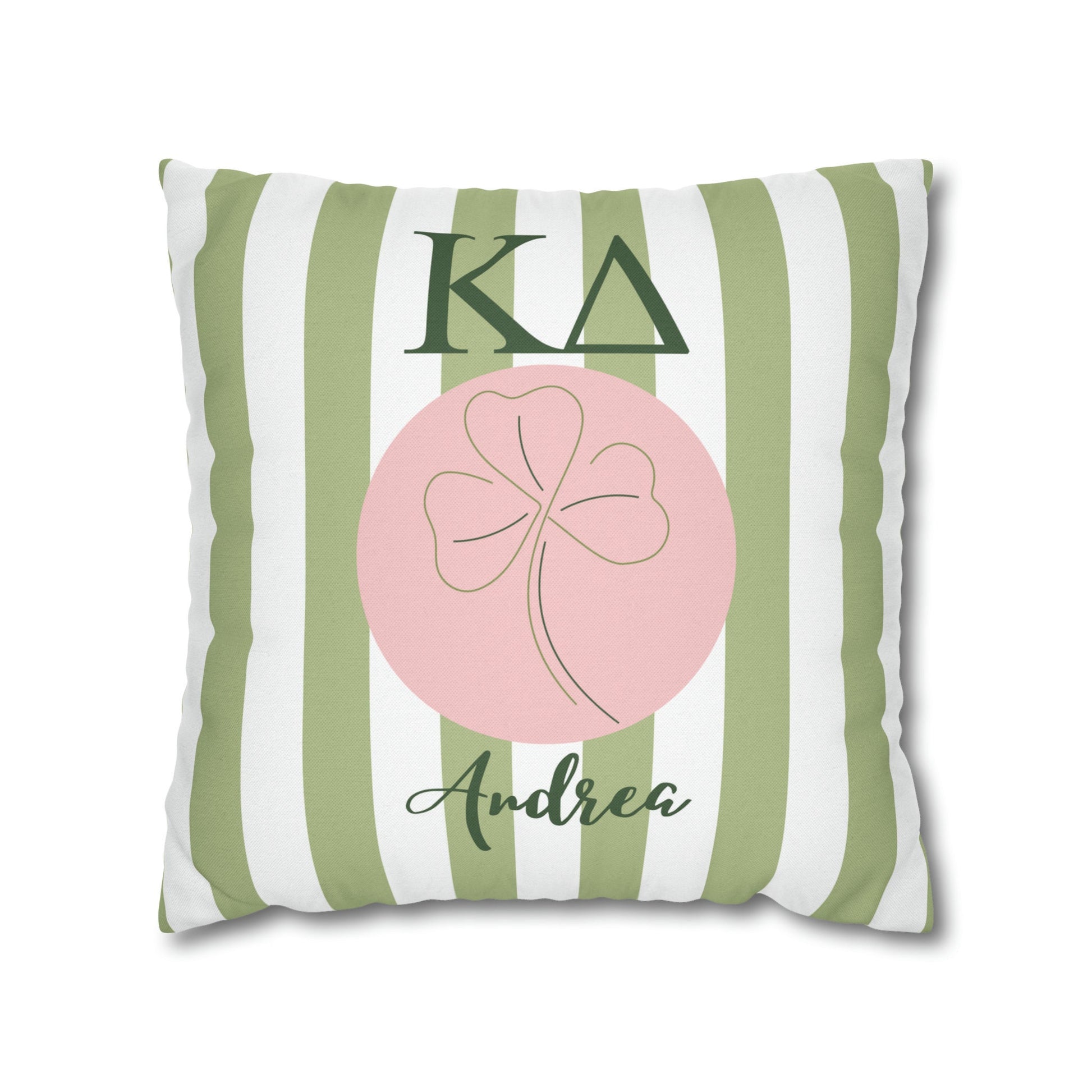 Kappa Delta Shamrock Personalized Throw Pillow Cover - Ivy Society