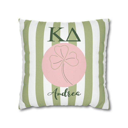 Kappa Delta Shamrock Personalized Throw Pillow Cover - Ivy Society