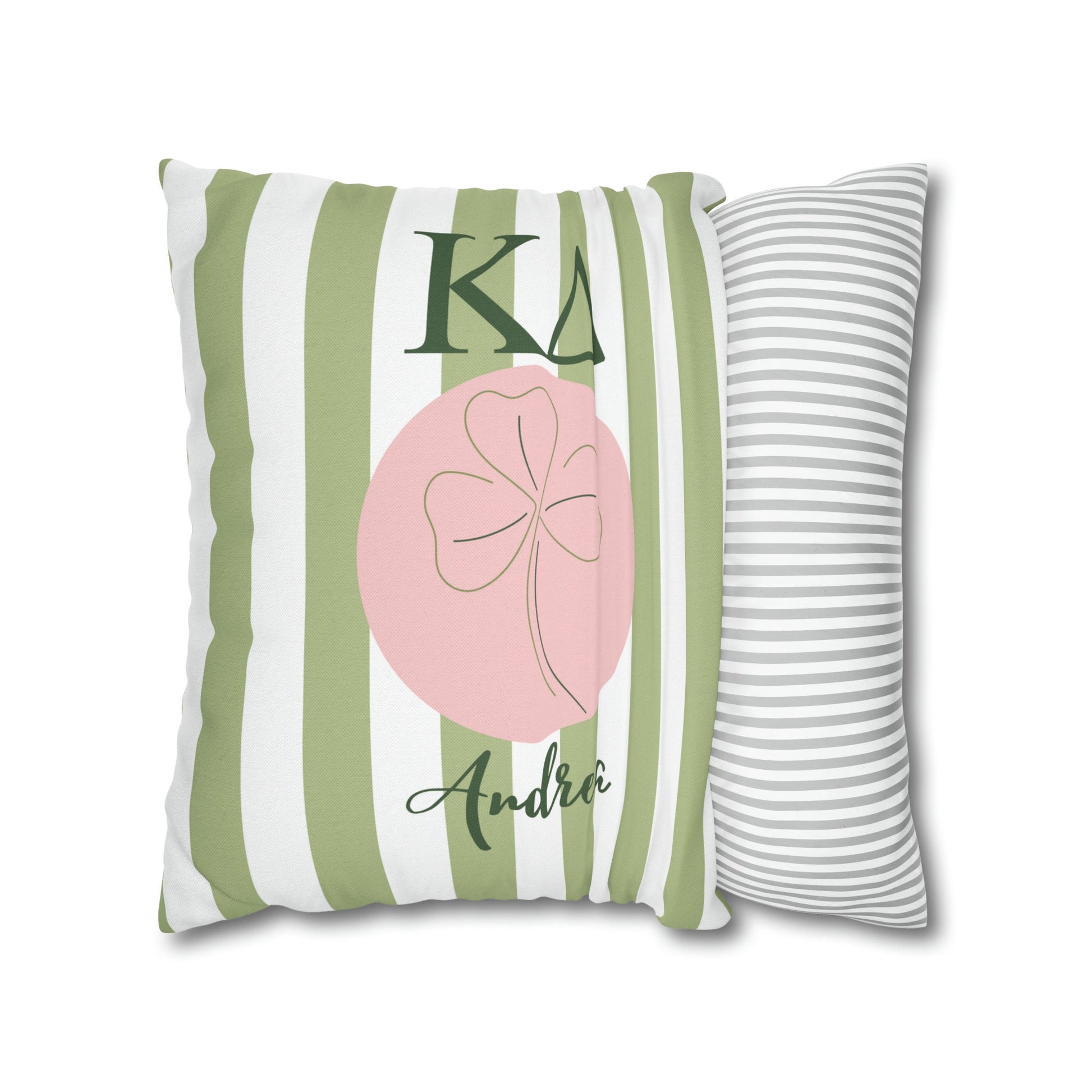 Kappa Delta Shamrock Personalized Throw Pillow Cover - Ivy Society