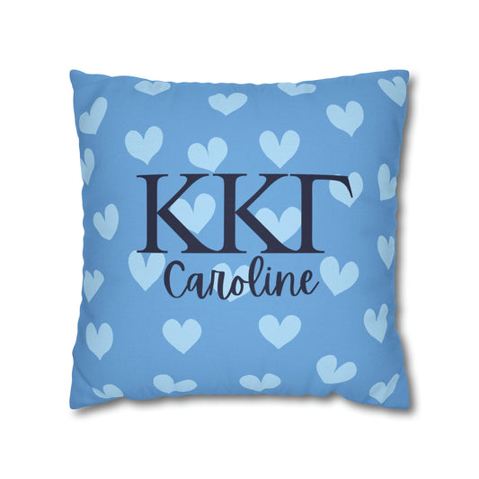 Kappa Kappa Gamma Personalized Heart Pillow Cover - Ivy Society