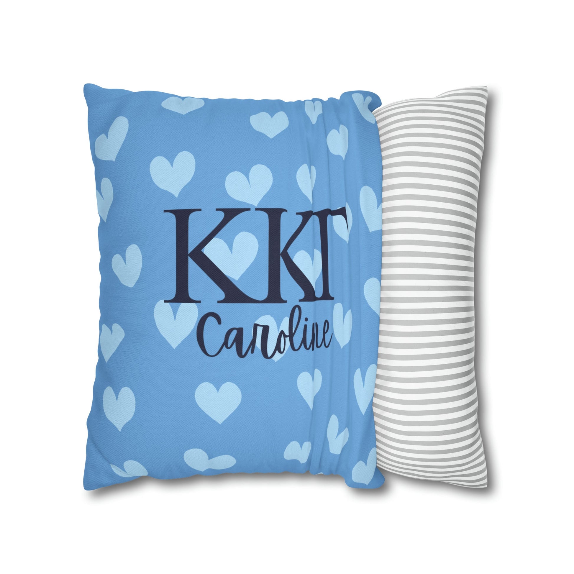 Kappa Kappa Gamma Personalized Heart Pillow Cover - Ivy Society