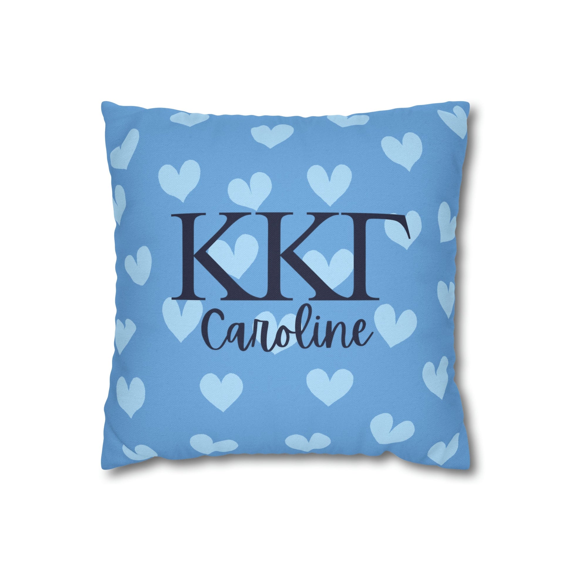 Kappa Kappa Gamma Personalized Heart Pillow Cover - Ivy Society