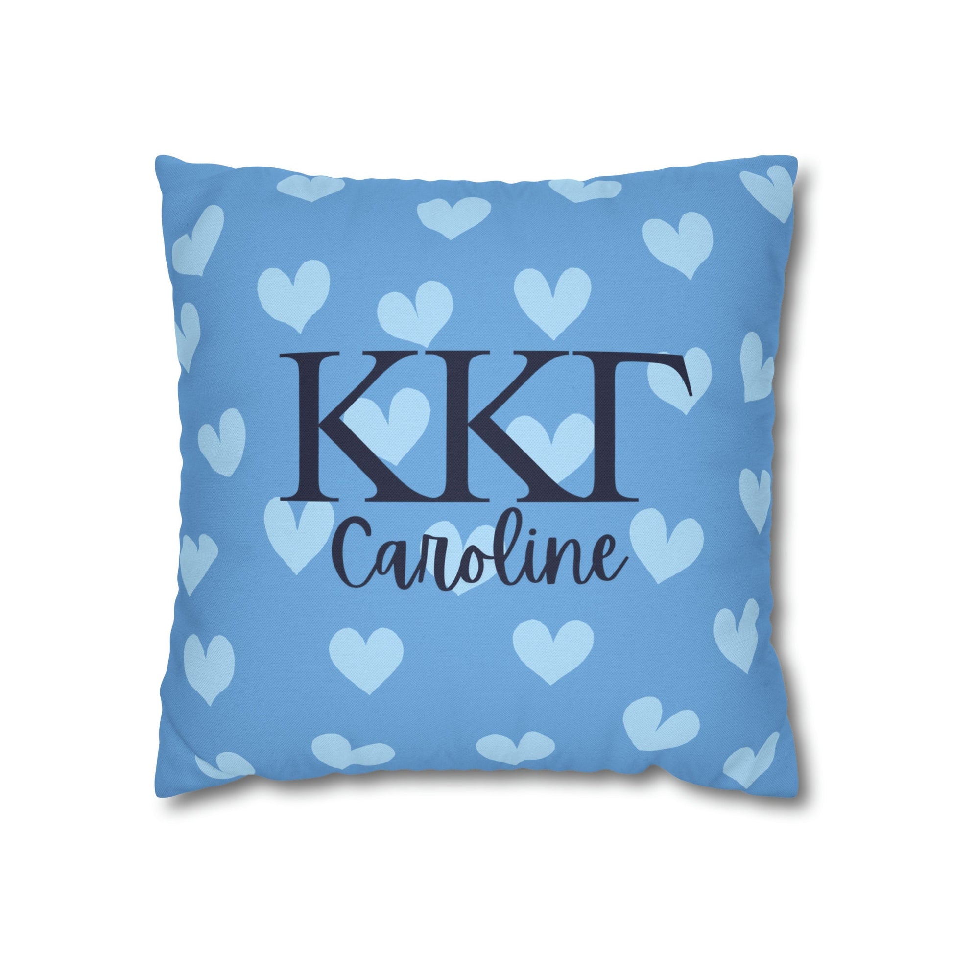 Kappa Kappa Gamma Personalized Heart Pillow Cover - Ivy Society