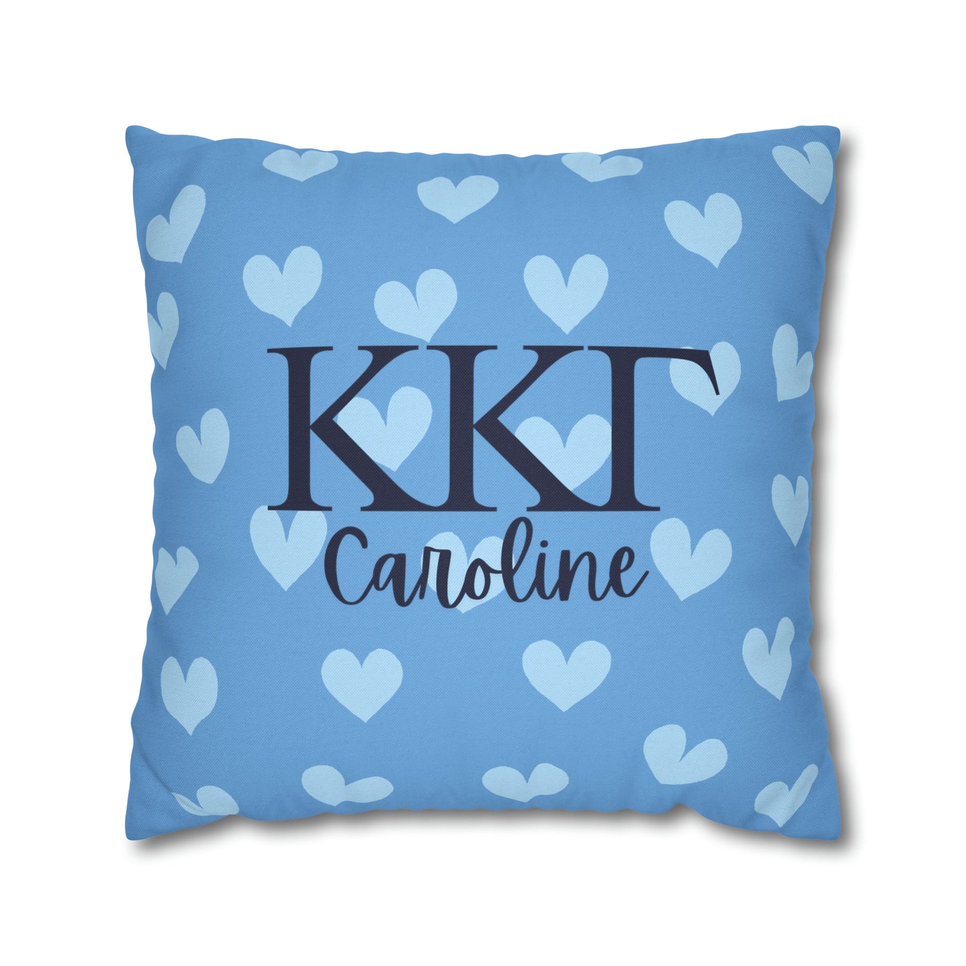 Kappa Kappa Gamma Personalized Heart Pillow Cover - Ivy Society