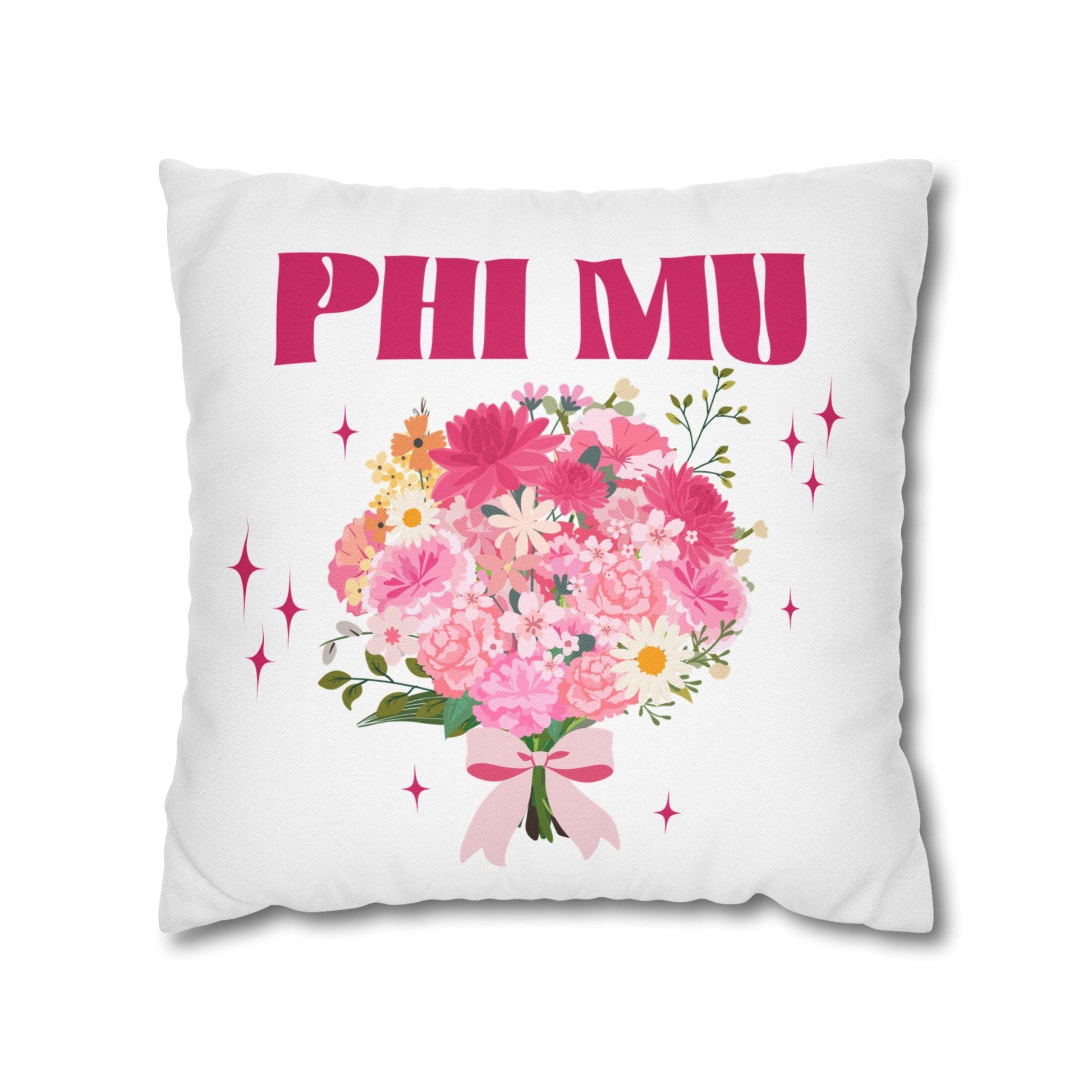 Phi Mu Bouquet Pillow Cover - Ivy Society