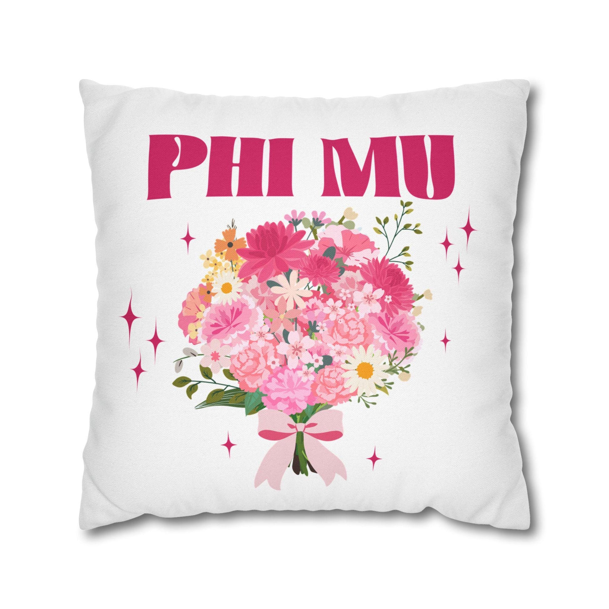 Phi Mu Bouquet Pillow Cover - Ivy Society