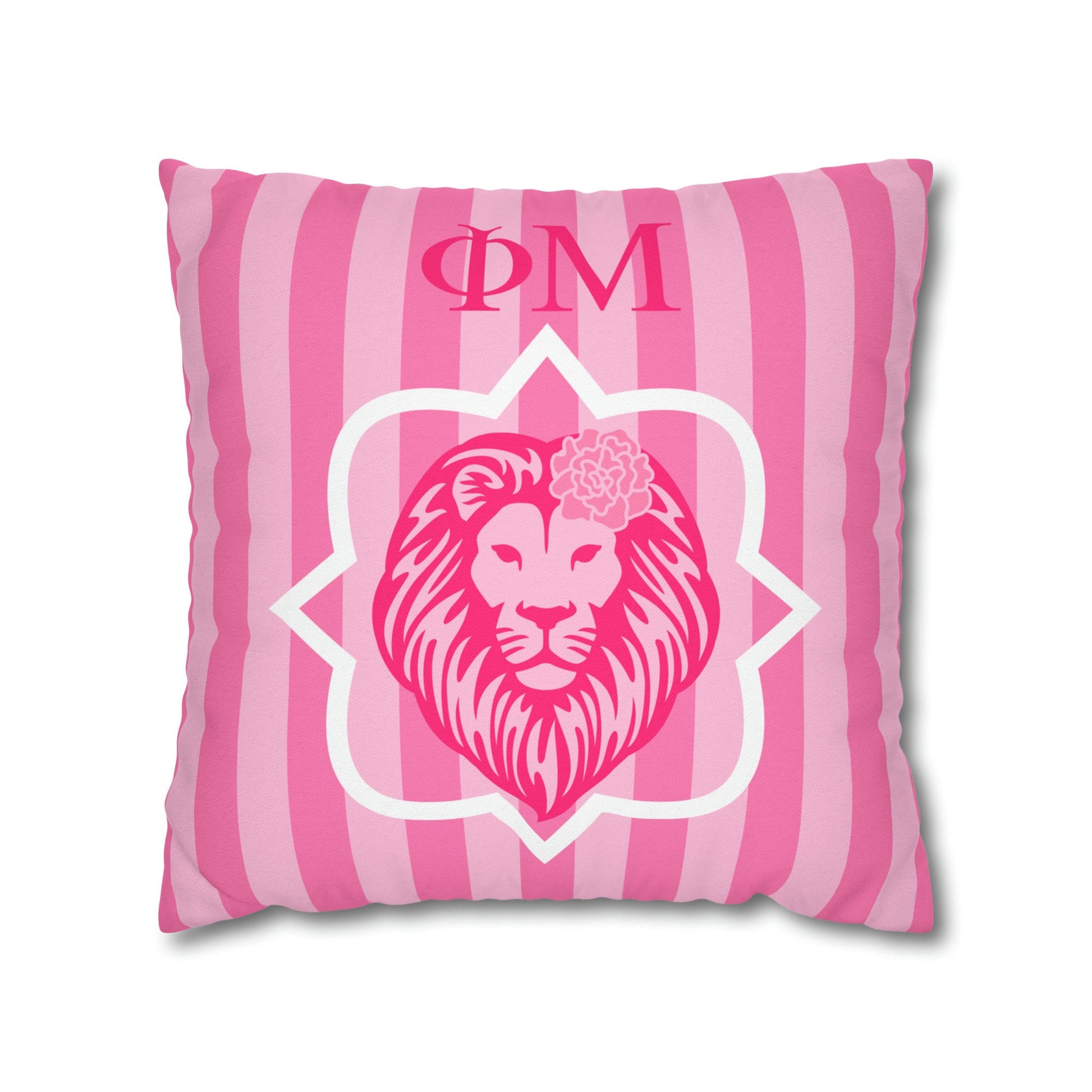 Phi Mu Lion Stripe Pillow Case - Ivy Society