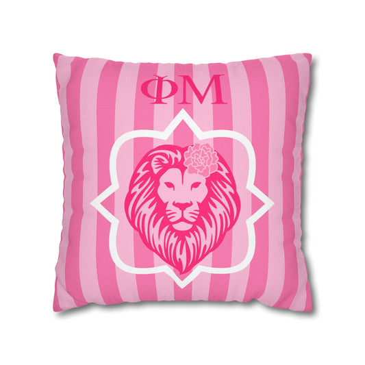 Phi Mu Lion Stripe Pillow Case - Ivy Society