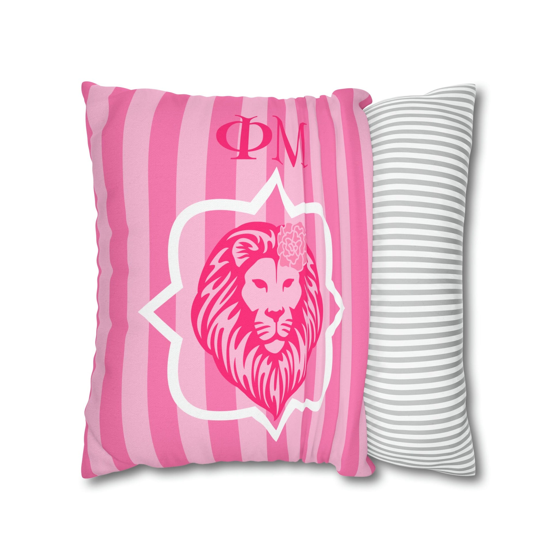 Phi Mu Lion Stripe Pillow Case - Ivy Society