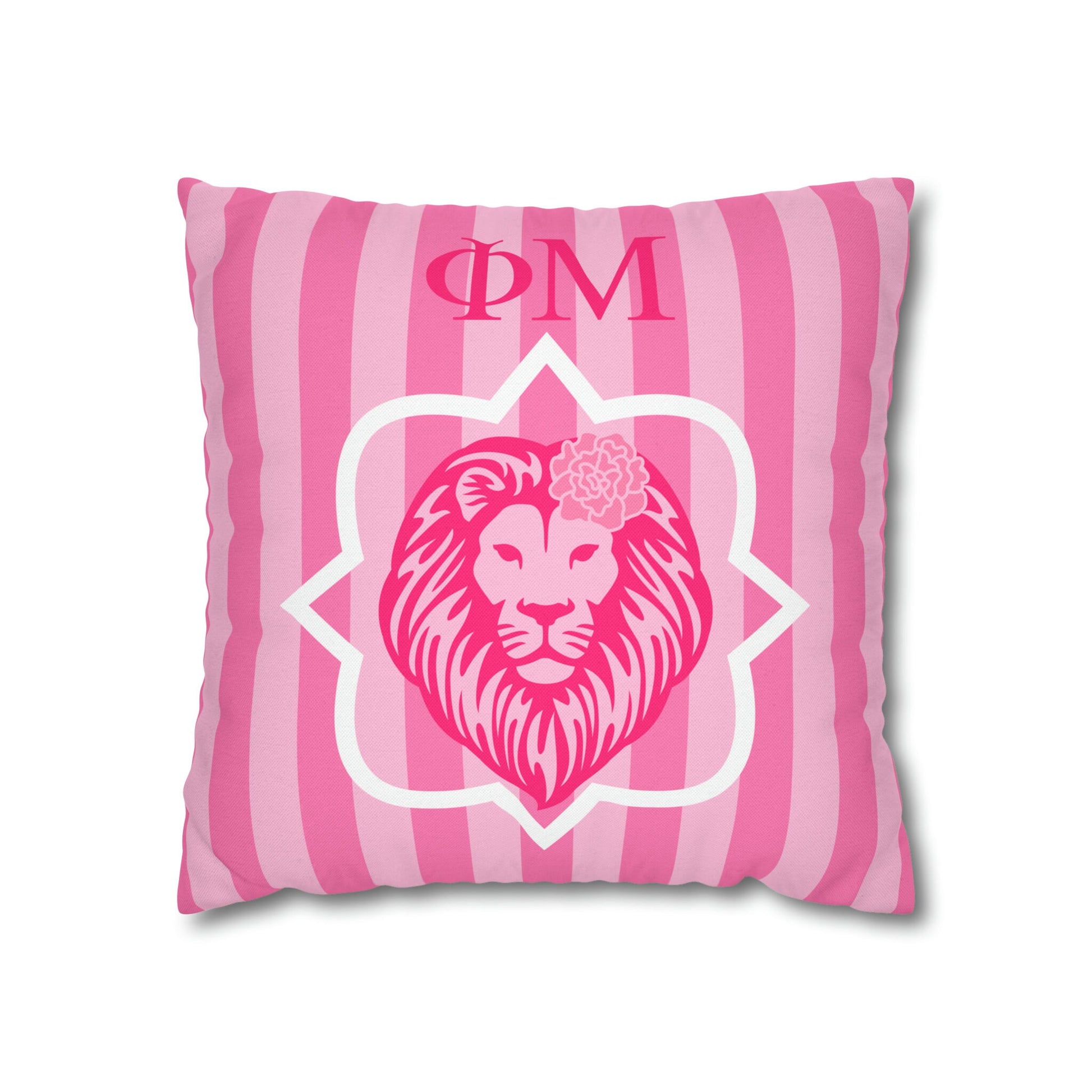 Phi Mu Lion Stripe Pillow Case - Ivy Society