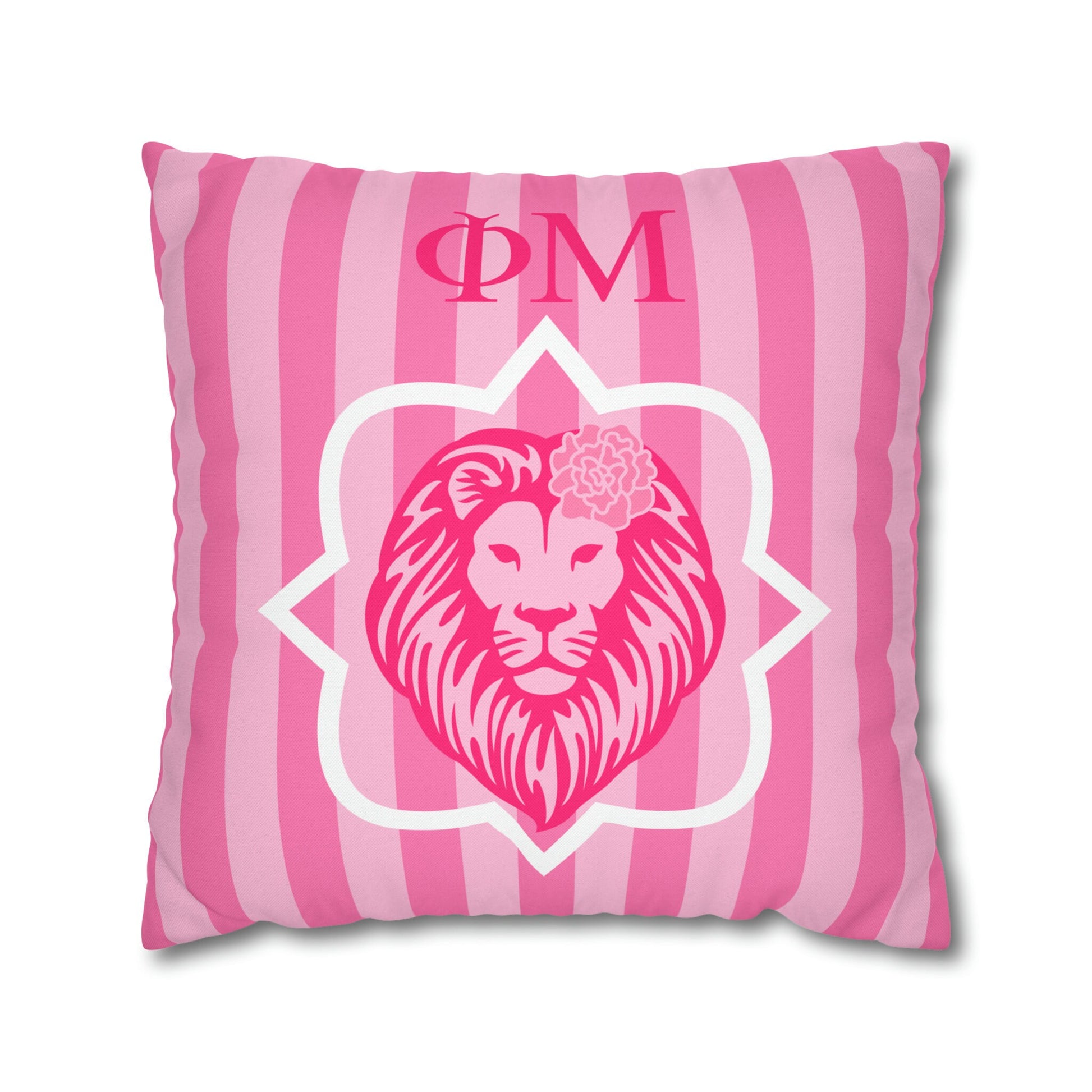 Phi Mu Lion Stripe Pillow Case - Ivy Society