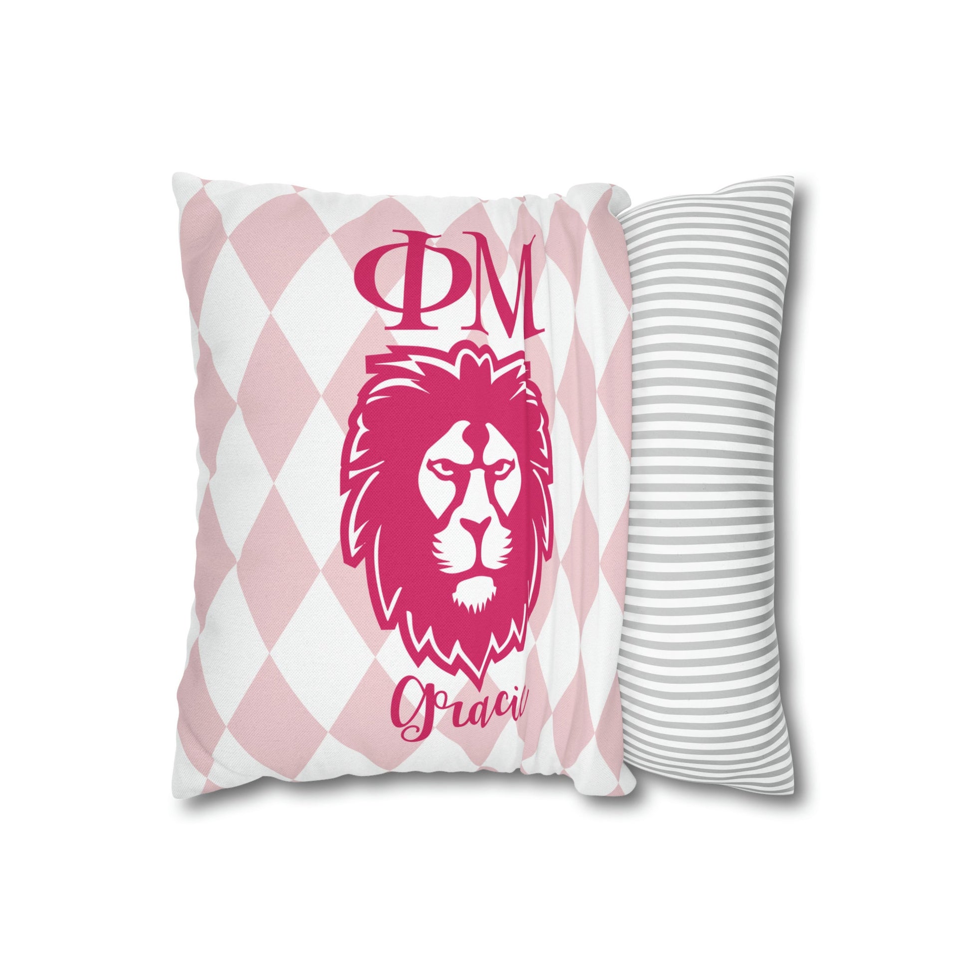 Phi Mu Personalized Lion Pillow Cover - Ivy Society