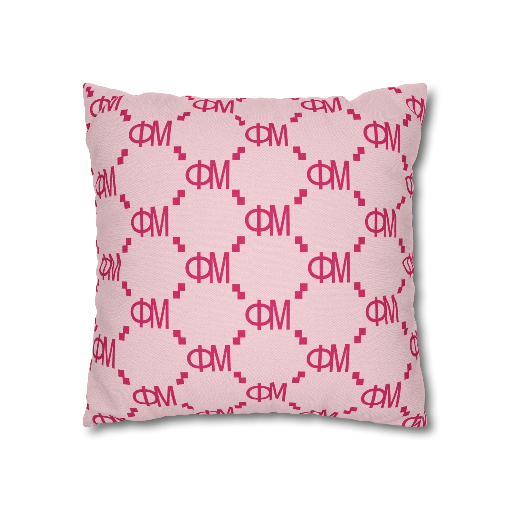 Phi Mu Pink Lion Throw Pillow Cover - Ivy Society