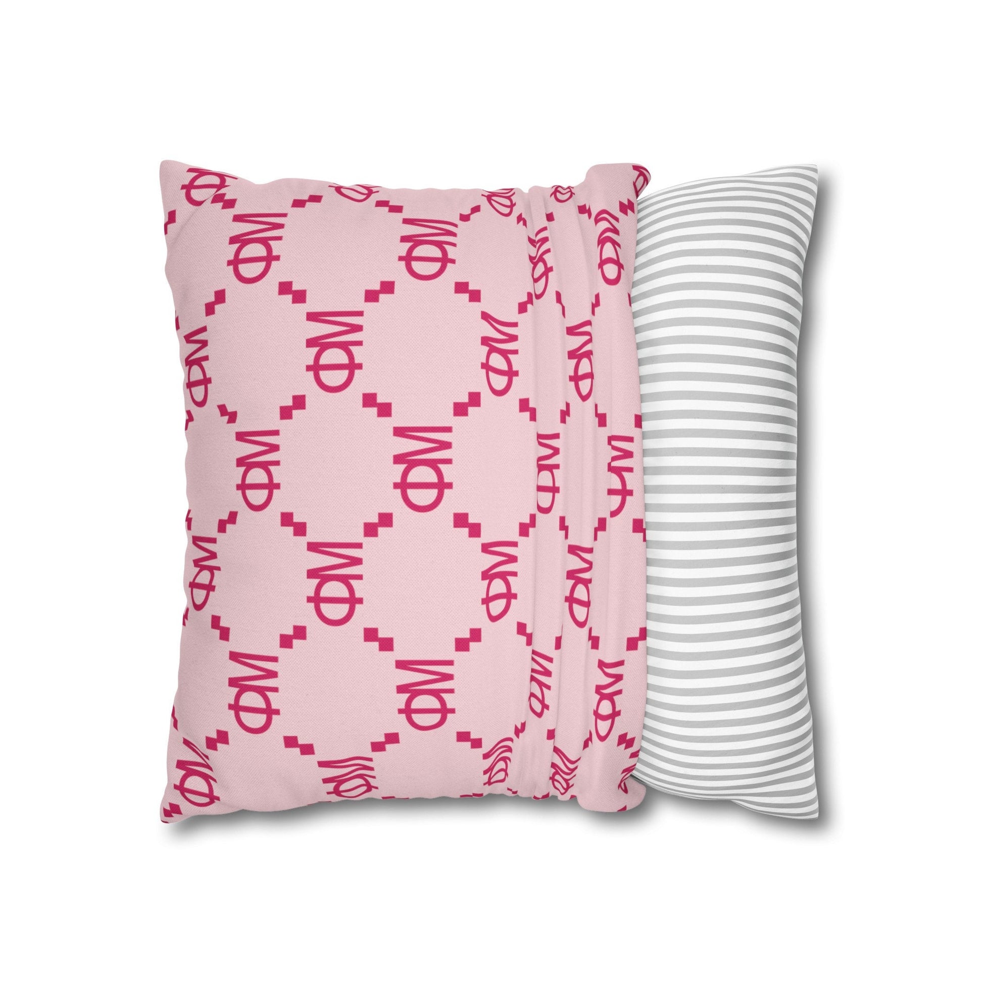 Phi Mu Pink Lion Throw Pillow Cover - Ivy Society