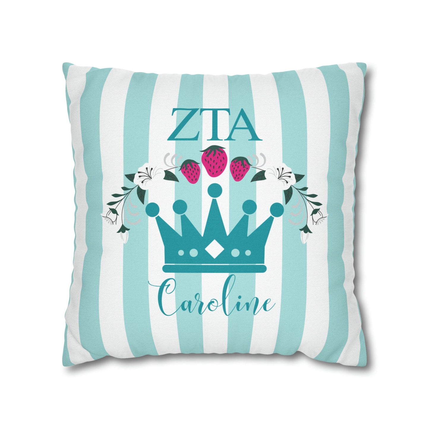 Zeta Tau Alpha Personalized Crown Pillow Cover - Ivy Society