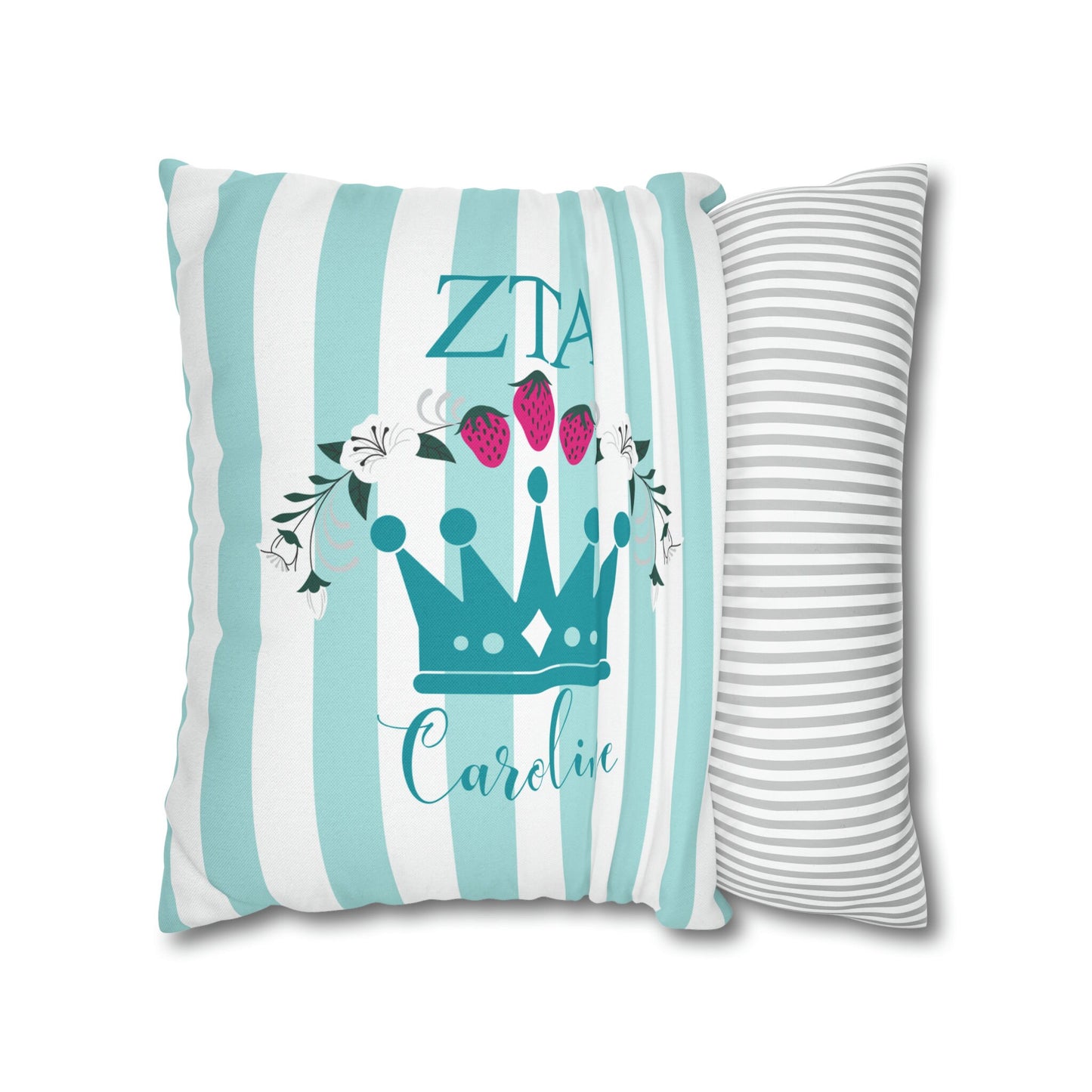 Zeta Tau Alpha Personalized Crown Pillow Cover - Ivy Society