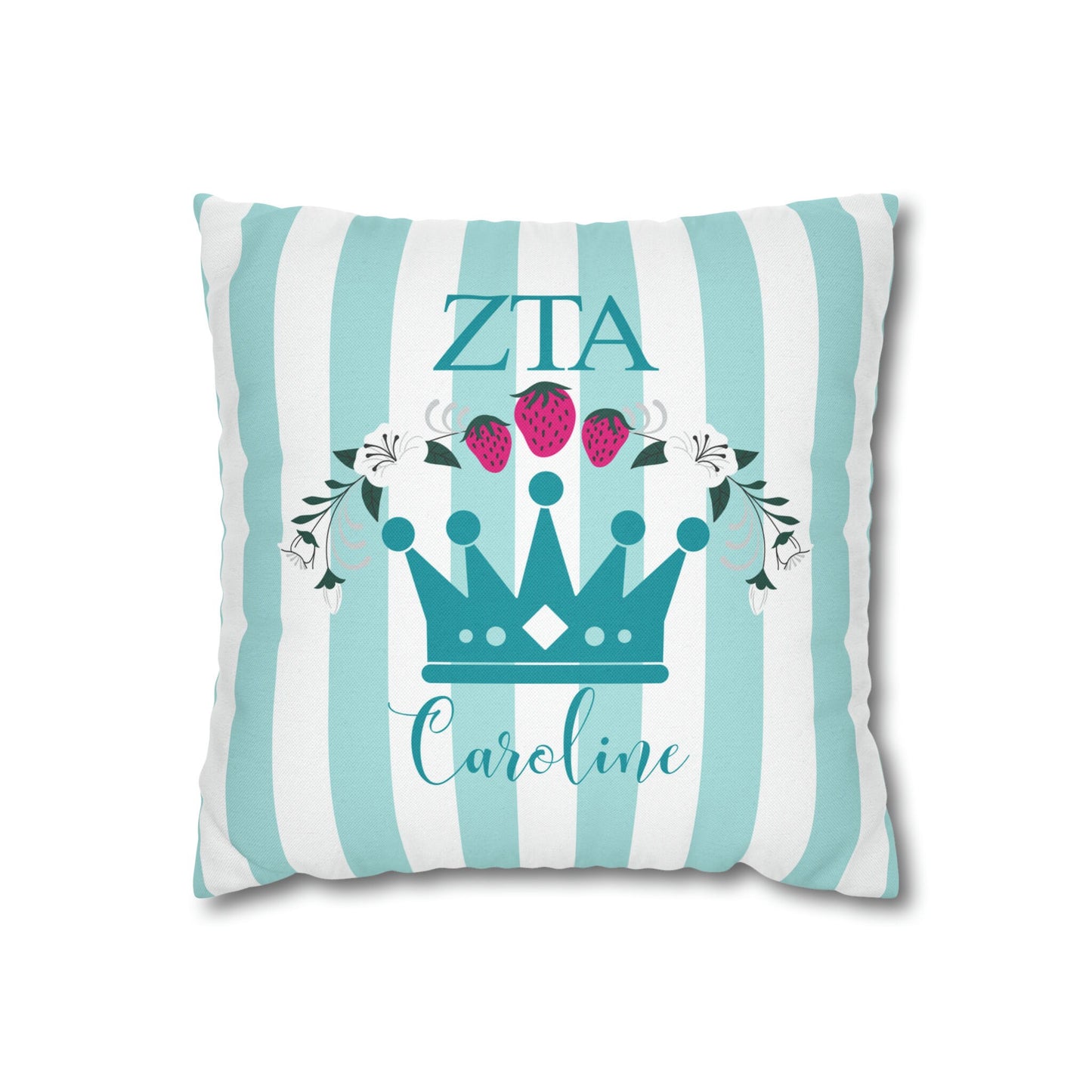 Zeta Tau Alpha Personalized Crown Pillow Cover - Ivy Society