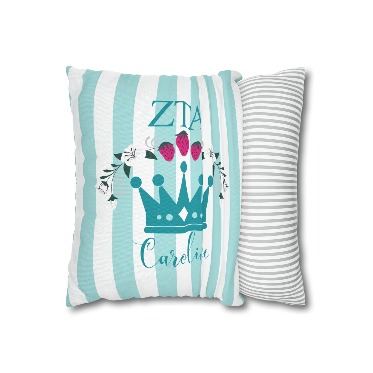 Zeta Tau Alpha Personalized Crown Pillow Cover - Ivy Society