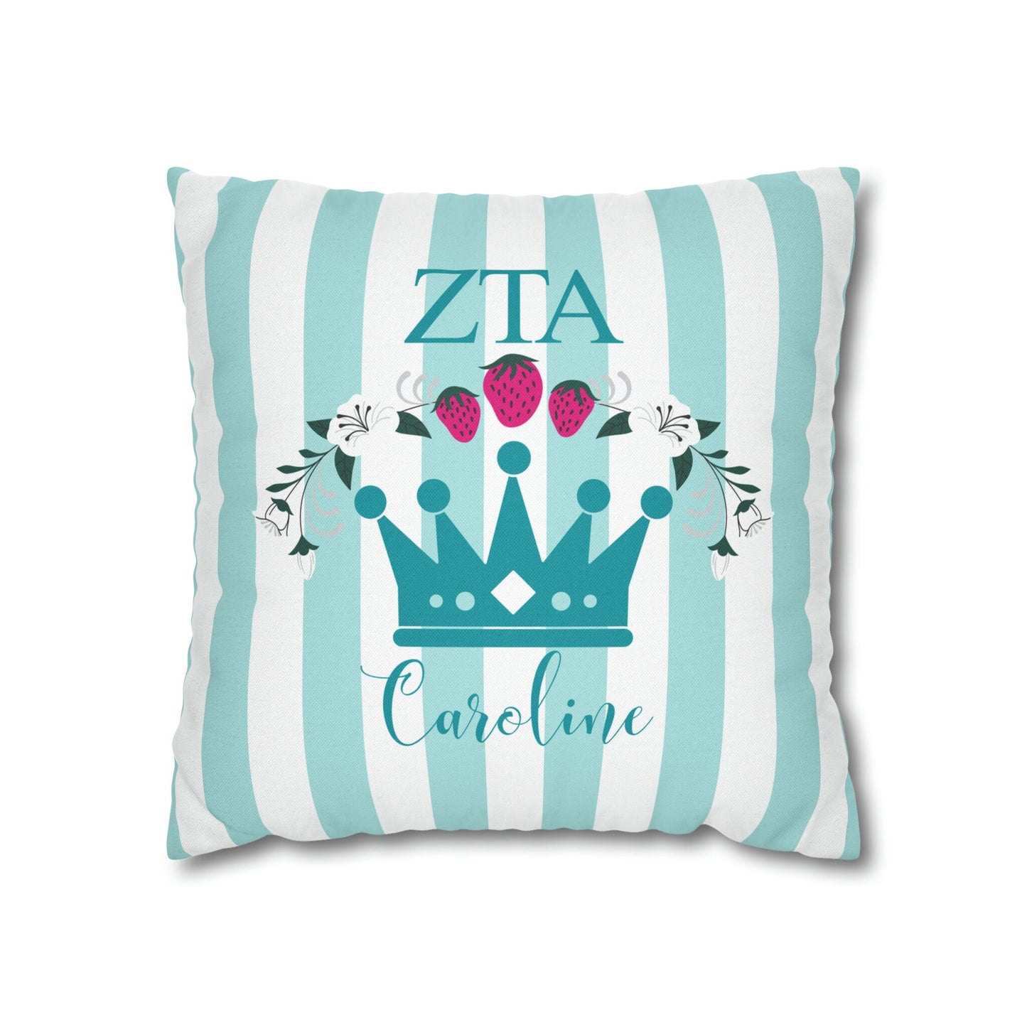 Zeta Tau Alpha Personalized Crown Pillow Cover - Ivy Society