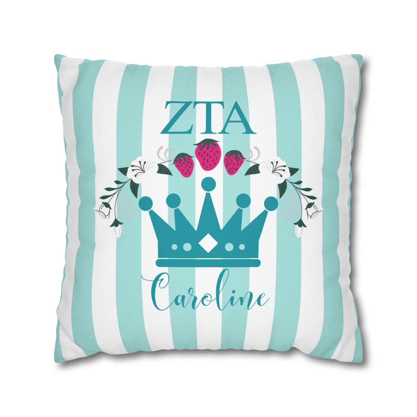Zeta Tau Alpha Personalized Crown Pillow Cover - Ivy Society