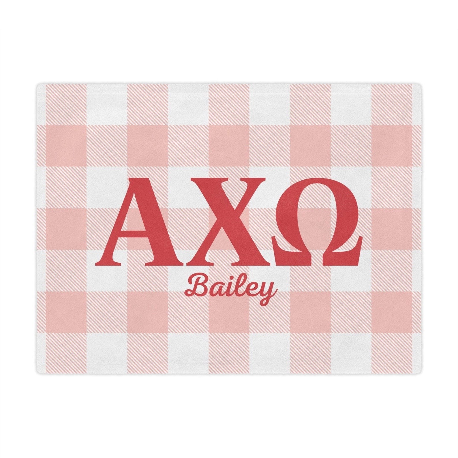 Alpha Chi Omega Personalized Checkered Blanket - Ivy Society