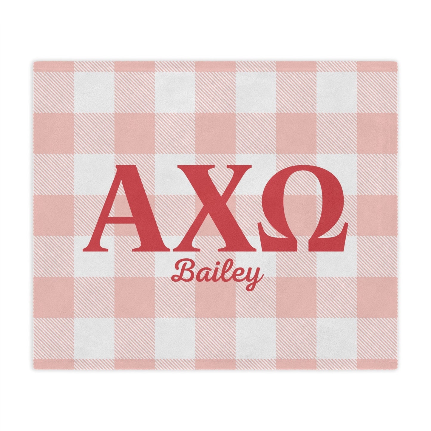 Alpha Chi Omega Personalized Checkered Blanket - Ivy Society
