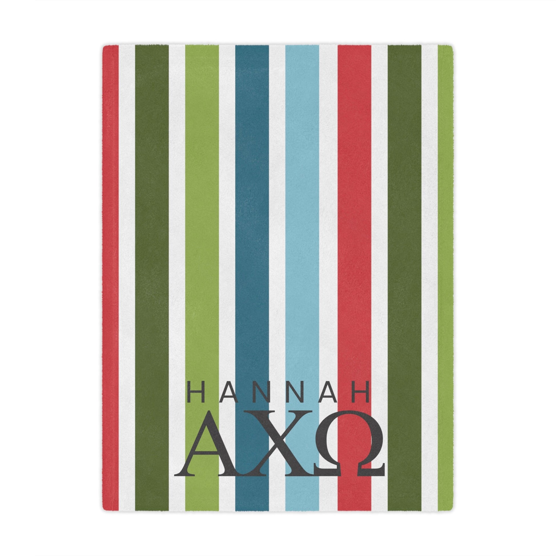 Alpha Chi Omega Personalized Striped Blanket - Ivy Society
