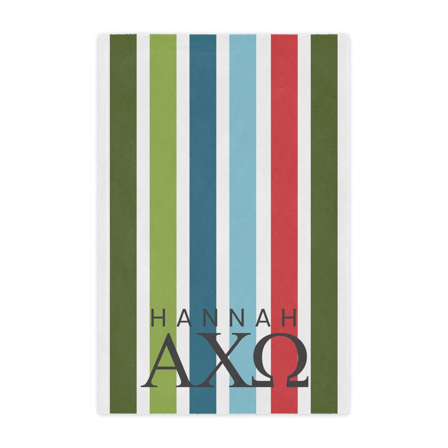 Alpha Chi Omega Personalized Striped Blanket - Ivy Society