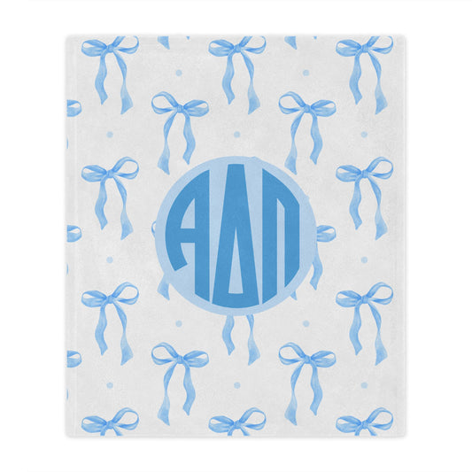 Alpha Delta Pi Blue Bow Blanket - Ivy Society