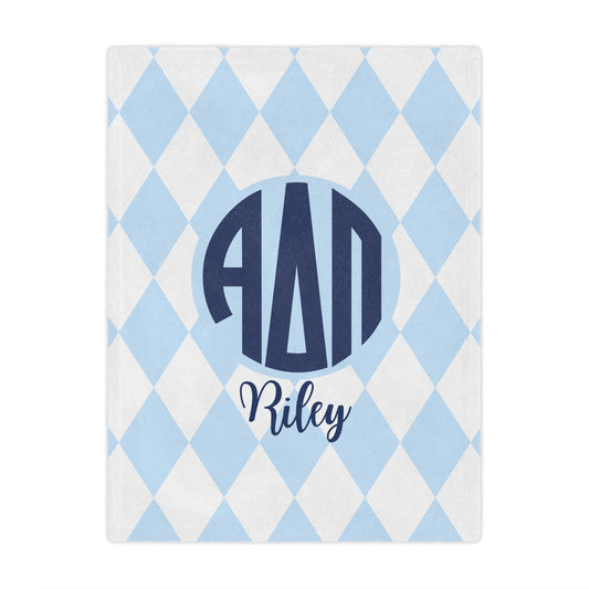 Alpha Delta Pi Personalized Diamond Blanket - Ivy Society