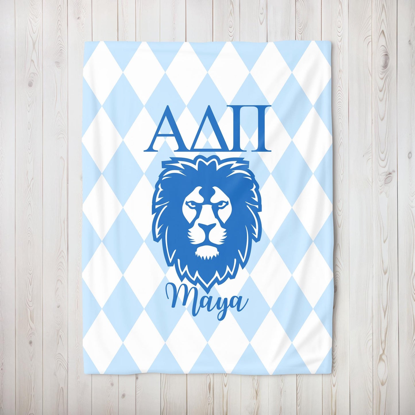 Alpha Delta Pi Personalized Lion Blanket - Ivy Society