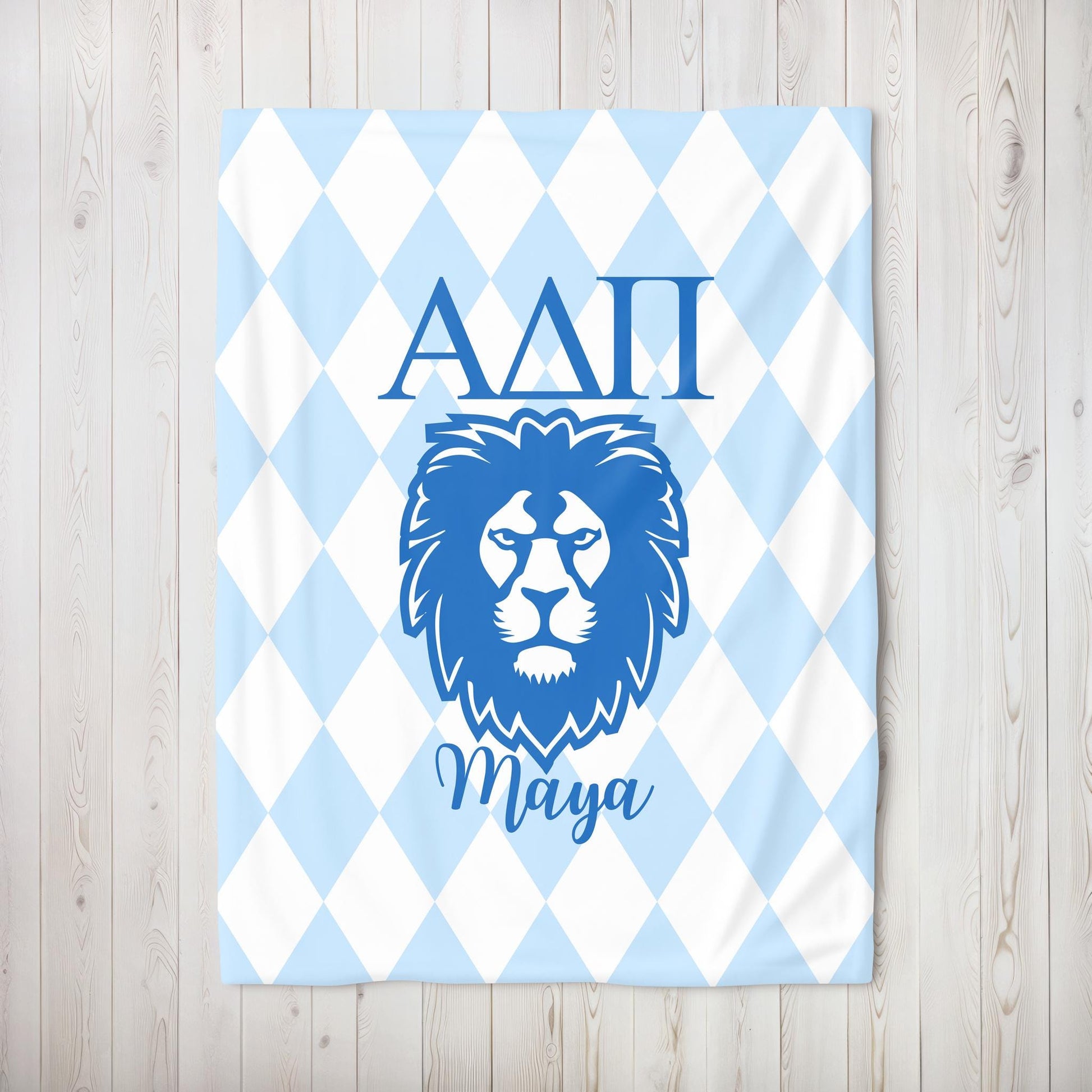 Alpha Delta Pi Personalized Lion Blanket - Ivy Society