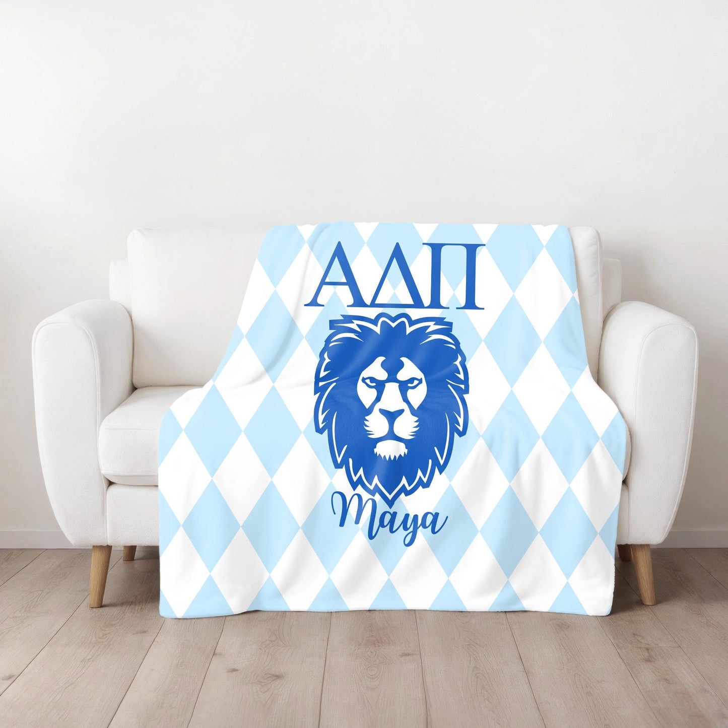 Alpha Delta Pi Personalized Lion Blanket - Ivy Society