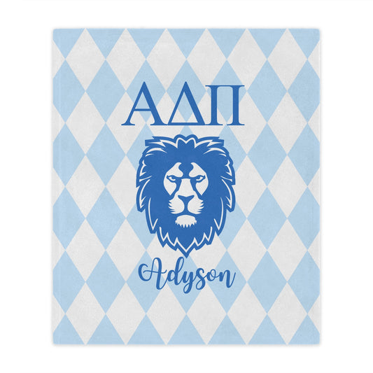 Alpha Delta Pi Personalized Lion Blanket - Ivy Society