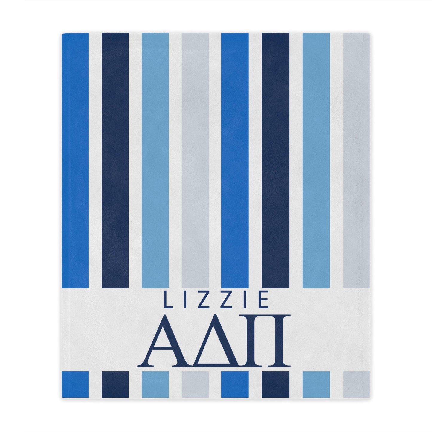Alpha Delta Pi Personalized Striped Blanket - Ivy Society