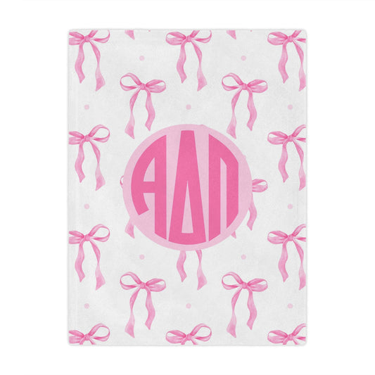 Alpha Delta Pi Pink Bow Blanket - Ivy Society