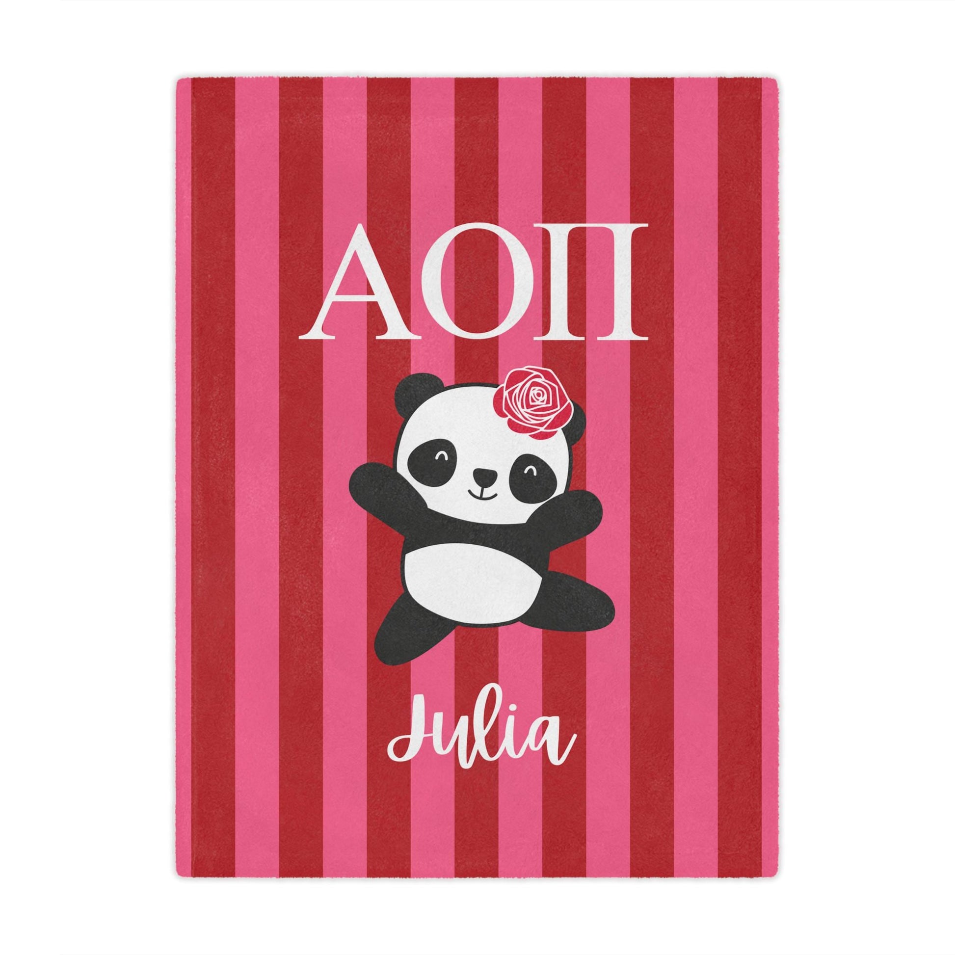 Alpha Omicron Pi Personalized Panda Blanket - Ivy Society