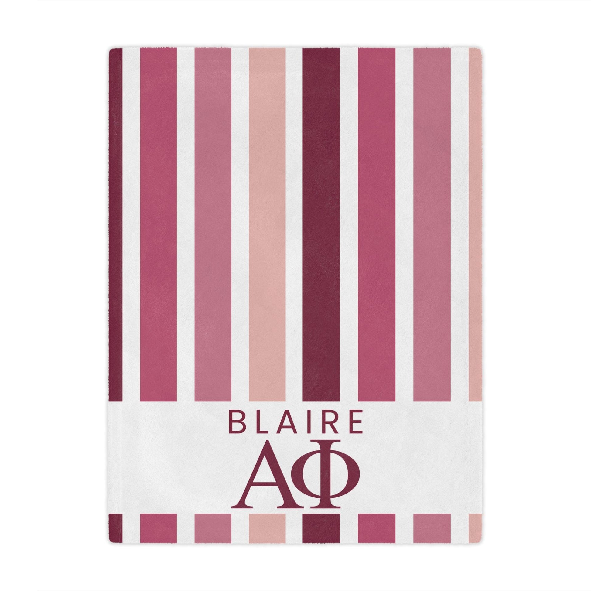 Alpha Phi Personalized Stripe Blanket - Ivy Society